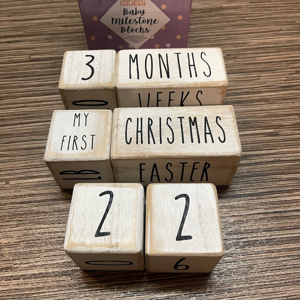 Baby Milestone wooden Blocks